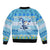 Merry Chrismukkah Sleeve Zip Bomber Jacket Jewish Christmas Gnomes and Menorahs - Wonder Print Shop