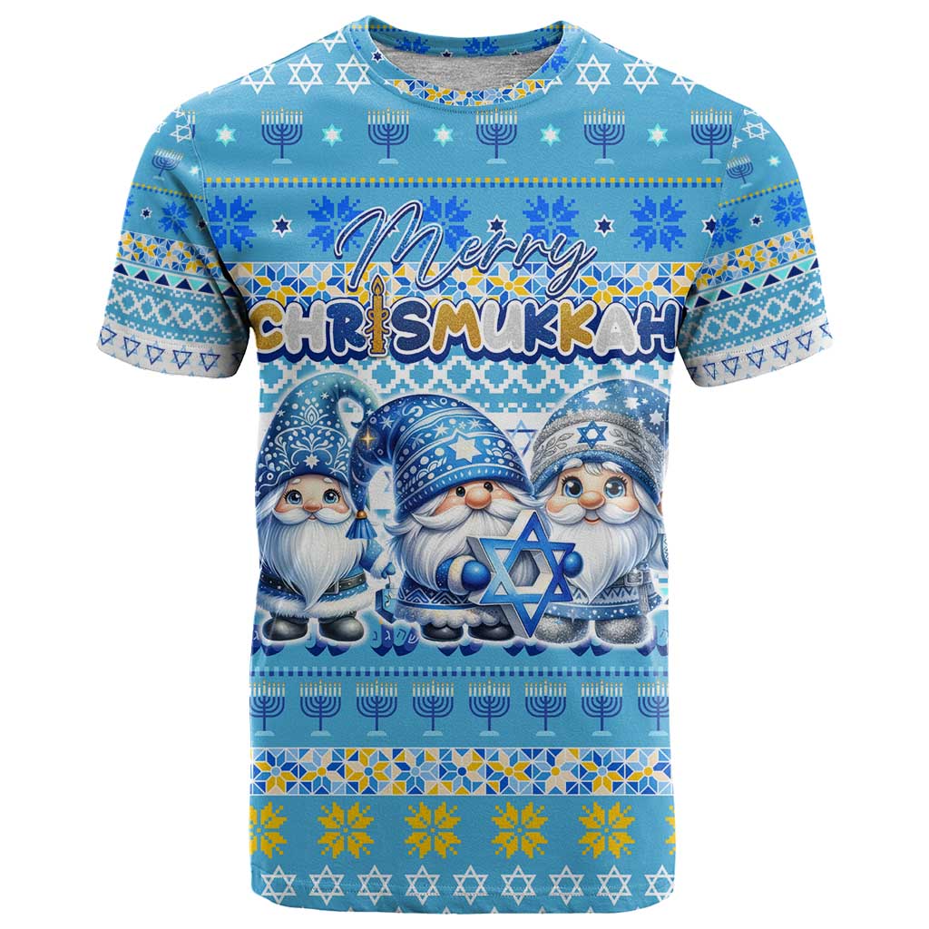 Merry Chrismukkah T Shirt Jewish Christmas Gnomes and Menorahs - Wonder Print Shop