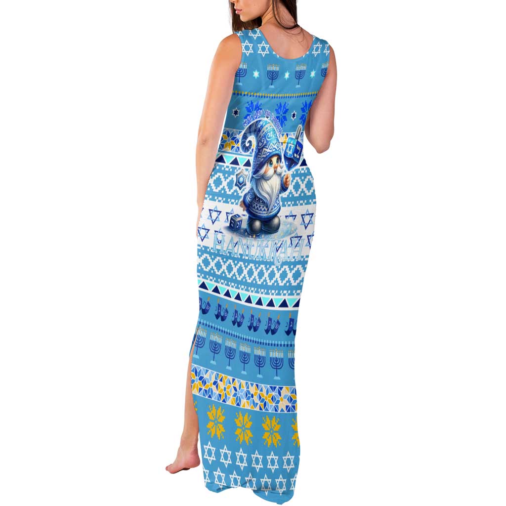 Merry Chrismukkah Tank Maxi Dress Jewish Christmas Gnomes and Menorahs - Wonder Print Shop