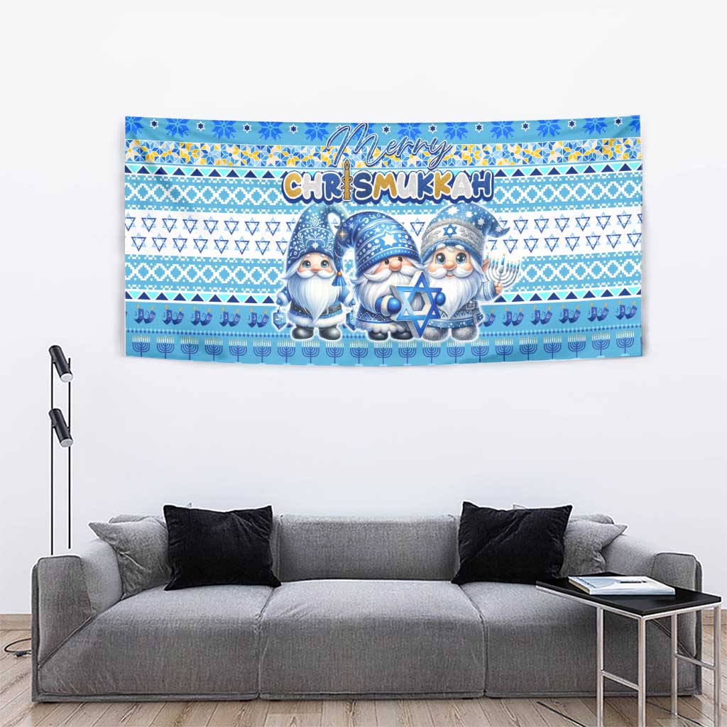 Merry Chrismukkah Tapestry Jewish Christmas Gnomes and Menorahs - Wonder Print Shop