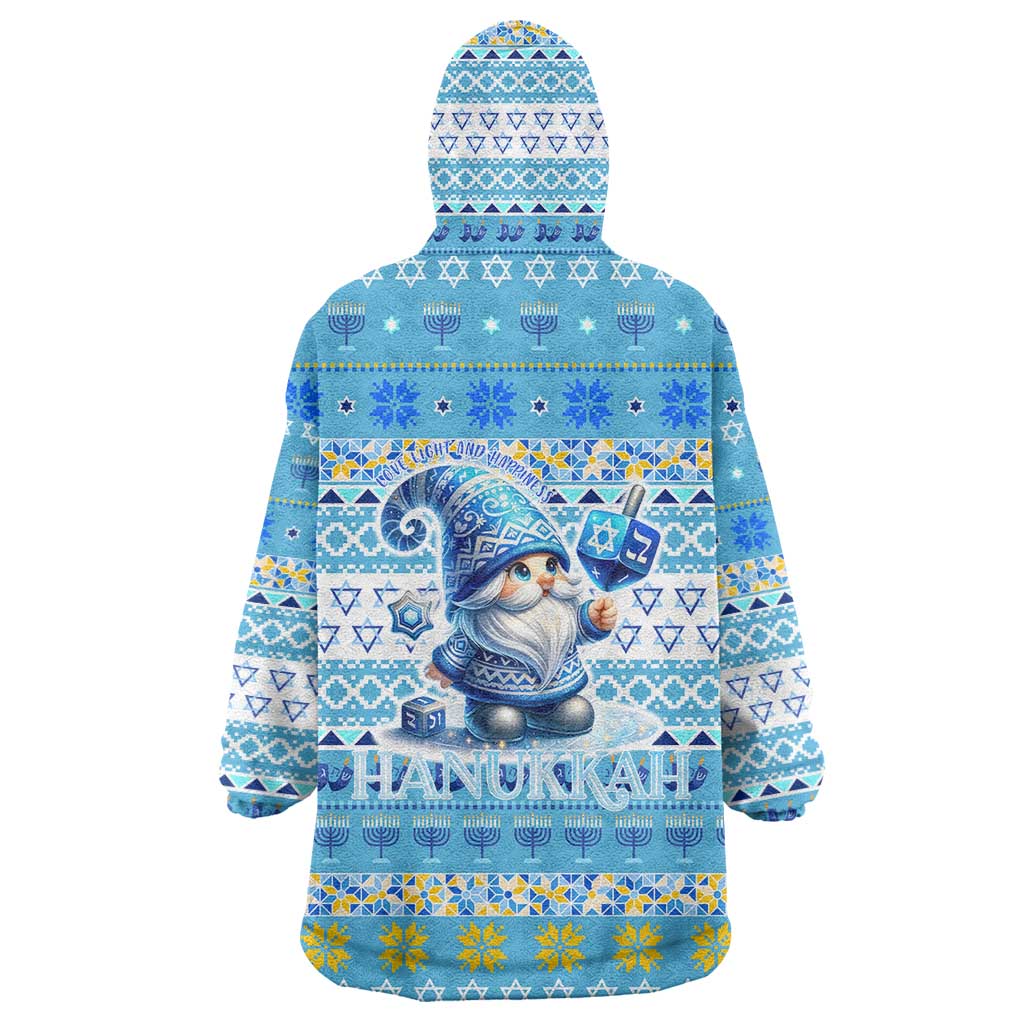 Merry Chrismukkah Wearable Blanket Hoodie Jewish Christmas Gnomes and Menorahs - Wonder Print Shop