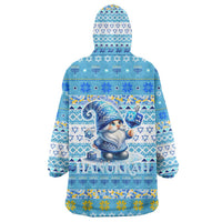 Merry Chrismukkah Wearable Blanket Hoodie Jewish Christmas Gnomes and Menorahs - Wonder Print Shop