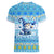 Merry Chrismukkah Women V-Neck T-Shirt Jewish Christmas Gnomes and Menorahs - Wonder Print Shop