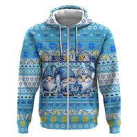 Merry Chrismukkah Zip Hoodie Jewish Christmas Gnomes and Menorahs - Wonder Print Shop
