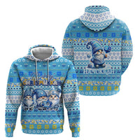 Merry Chrismukkah Zip Hoodie Jewish Christmas Gnomes and Menorahs - Wonder Print Shop