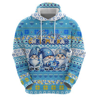 Merry Chrismukkah Zip Hoodie Jewish Christmas Gnomes and Menorahs - Wonder Print Shop
