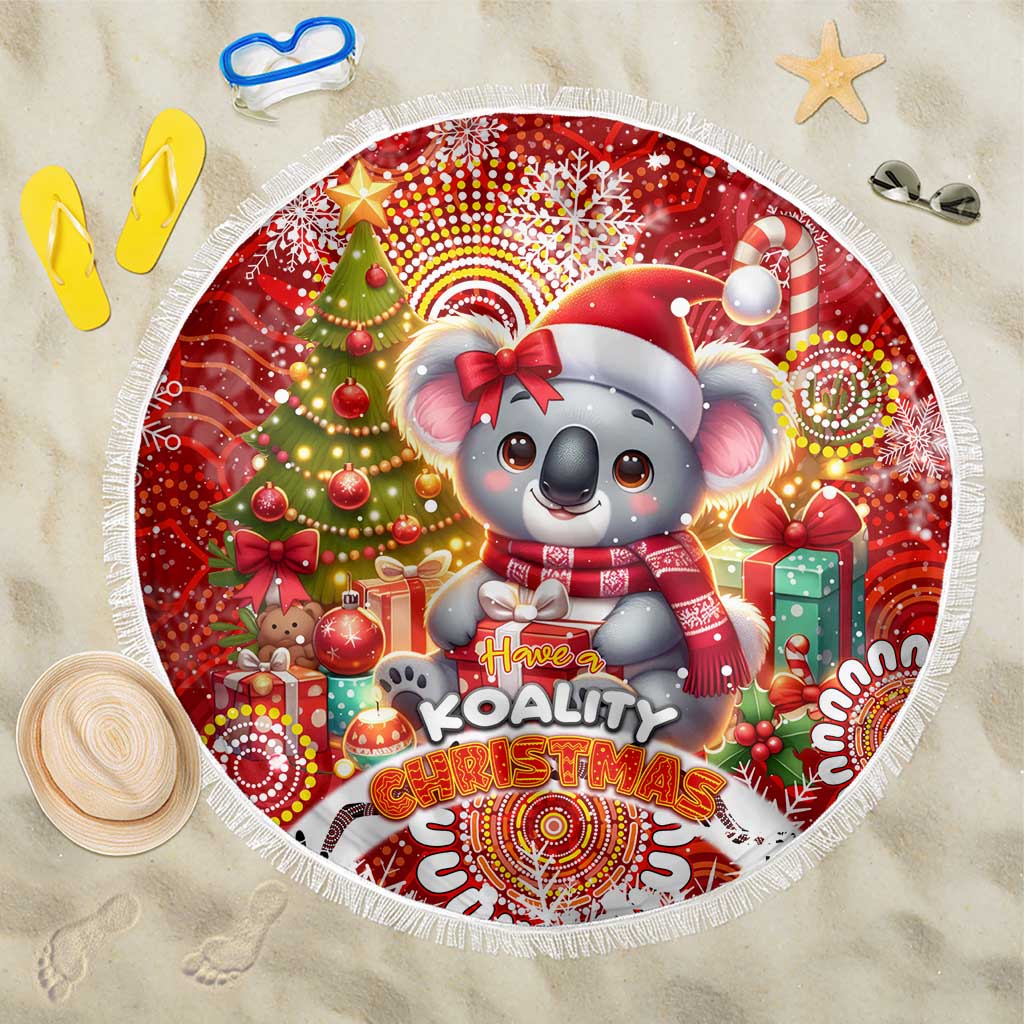 Koality Christmas Beach Blanket Cute Aussie Koala Holiday - Wonder Print Shop