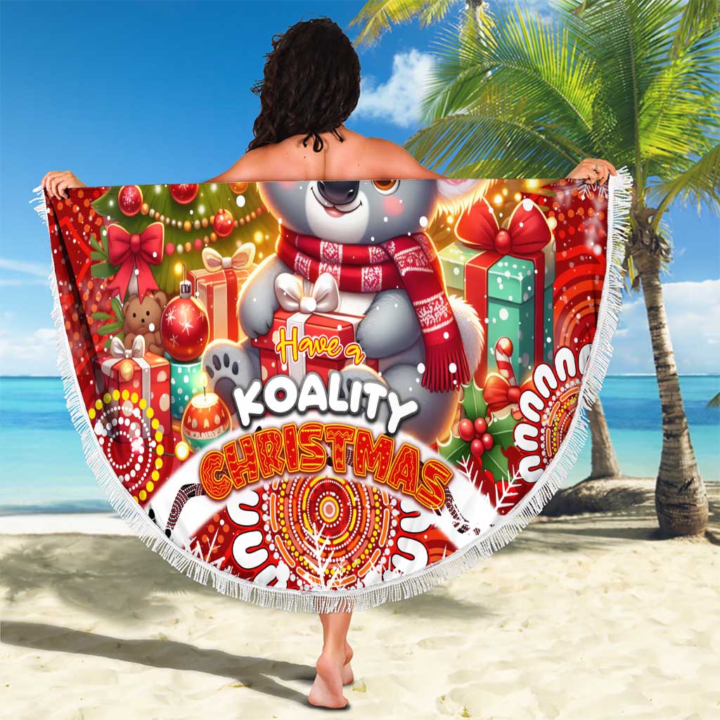 Koality Christmas Beach Blanket Cute Aussie Koala Holiday - Wonder Print Shop