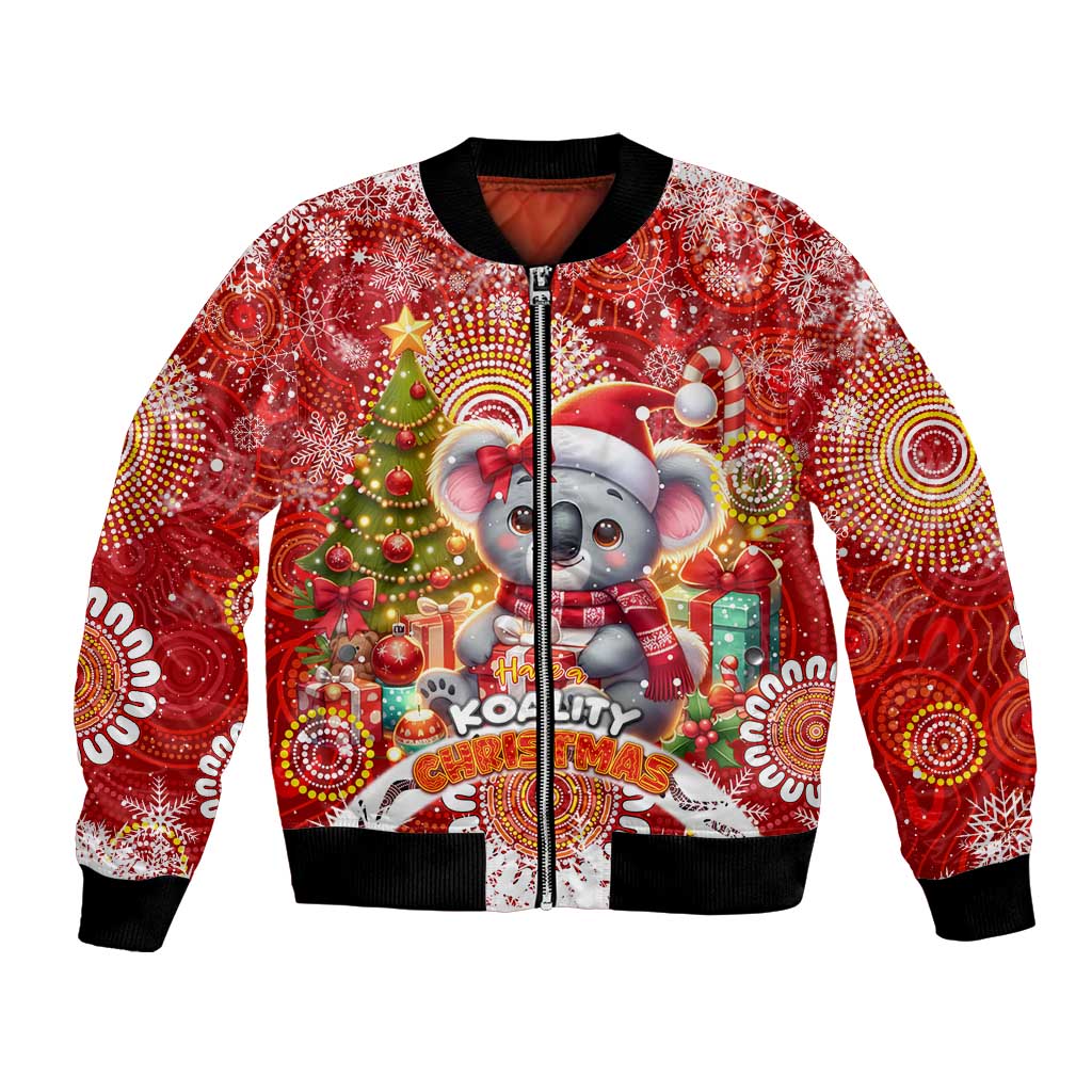 Koality Christmas Bomber Jacket Cute Aussie Koala Holiday - Wonder Print Shop