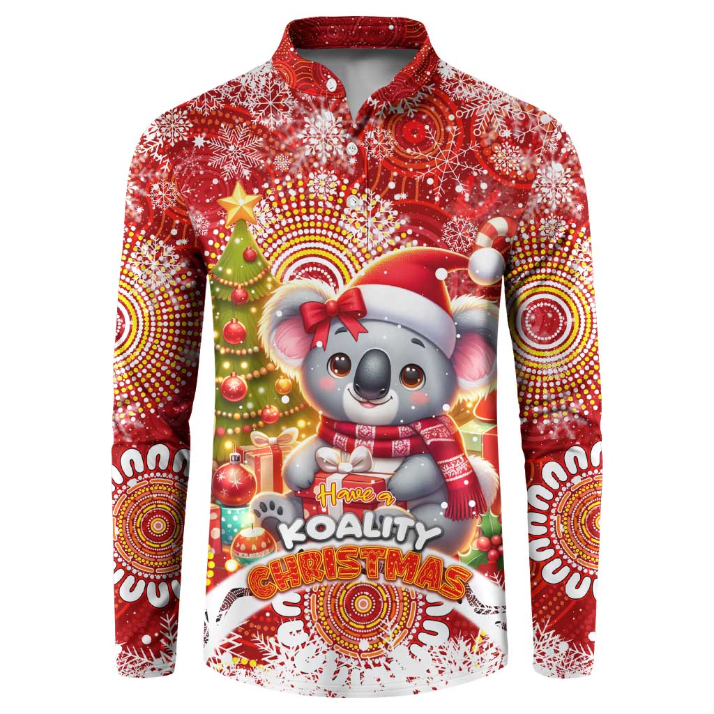 Koality Christmas Button Sweatshirt Cute Aussie Koala Holiday - Wonder Print Shop
