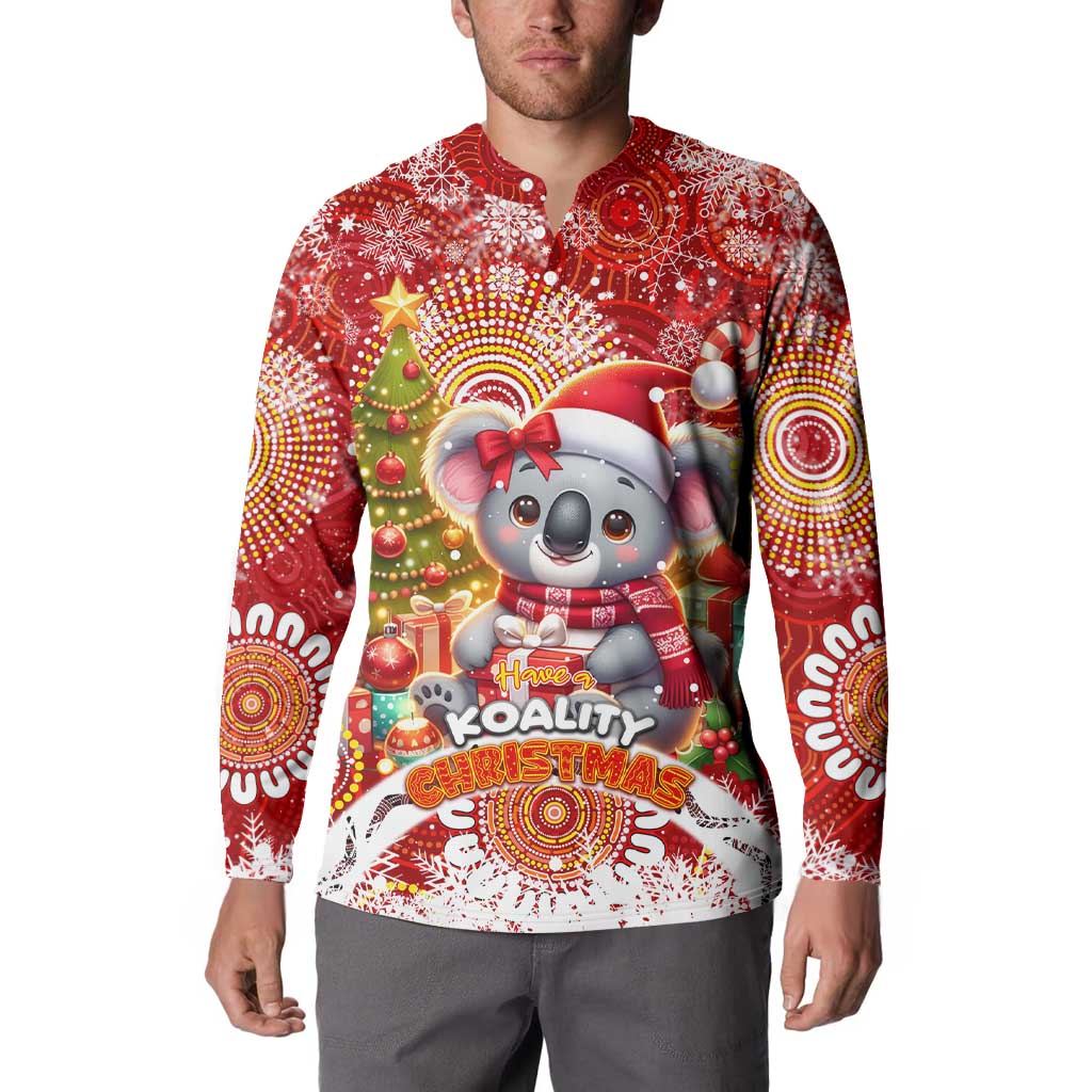 Koality Christmas Button Sweatshirt Cute Aussie Koala Holiday - Wonder Print Shop