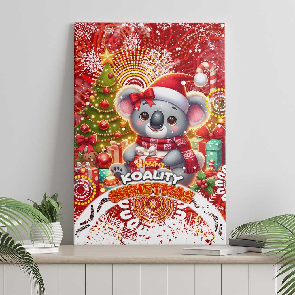 Koality Christmas Canvas Wall Art Cute Aussie Koala Holiday - Wonder Print Shop
