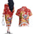 Koality Christmas Couples Matching Off The Shoulder Long Sleeve Dress and Hawaiian Shirt Cute Aussie Koala Holiday - Wonder Print Shop