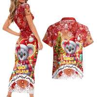 Koality Christmas Couples Matching Short Sleeve Bodycon Dress and Hawaiian Shirt Cute Aussie Koala Holiday - Wonder Print Shop