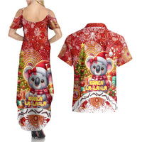 Koality Christmas Couples Matching Summer Maxi Dress and Hawaiian Shirt Cute Aussie Koala Holiday - Wonder Print Shop
