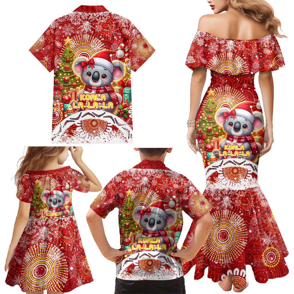 Koality Christmas Family Matching Mermaid Dress and Hawaiian Shirt Cute Aussie Koala Holiday - Wonder Print Shop