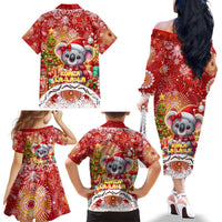 Koality Christmas Family Matching Off The Shoulder Long Sleeve Dress and Hawaiian Shirt Cute Aussie Koala Holiday - Wonder Print Shop