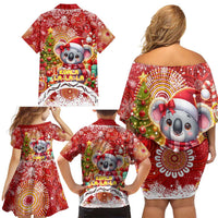 Koality Christmas Family Matching Off Shoulder Short Dress and Hawaiian Shirt Cute Aussie Koala Holiday - Wonder Print Shop