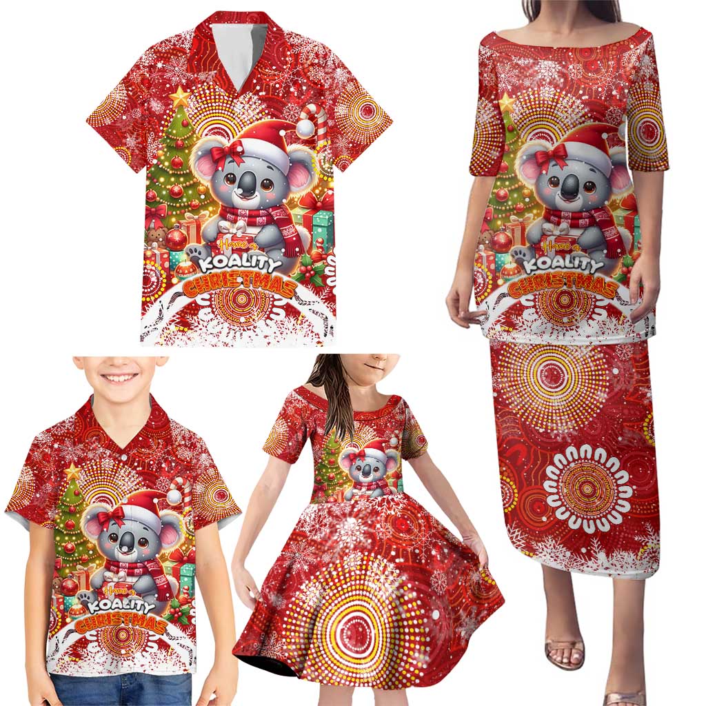 Koality Christmas Family Matching Puletasi and Hawaiian Shirt Cute Aussie Koala Holiday - Wonder Print Shop