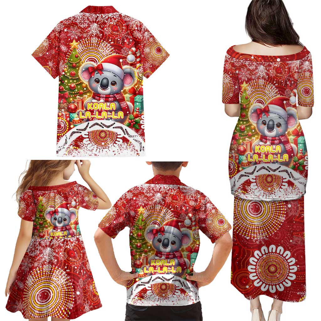 Koality Christmas Family Matching Puletasi and Hawaiian Shirt Cute Aussie Koala Holiday - Wonder Print Shop