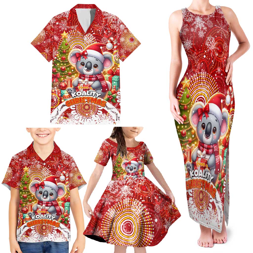 Koality Christmas Family Matching Tank Maxi Dress and Hawaiian Shirt Cute Aussie Koala Holiday - Wonder Print Shop