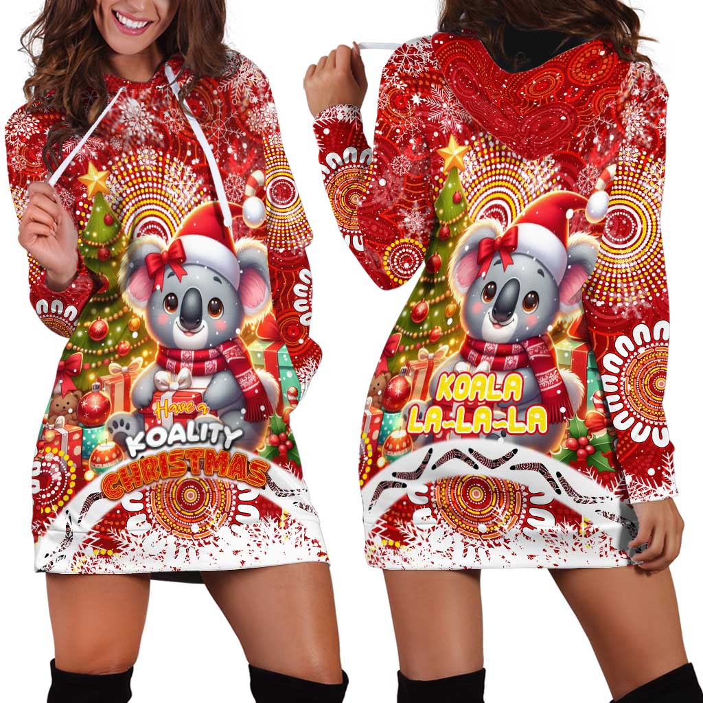 Koality Christmas Hoodie Dress Cute Aussie Koala Holiday - Wonder Print Shop