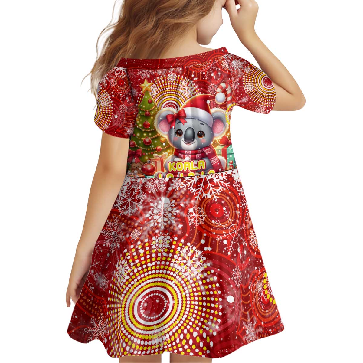 Koality Christmas Kid Short Sleeve Dress Cute Aussie Koala Holiday - Wonder Print Shop