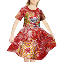 Koality Christmas Kid Short Sleeve Dress Cute Aussie Koala Holiday - Wonder Print Shop