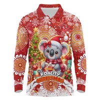 Koality Christmas Long Sleeve Polo Shirt Cute Aussie Koala Holiday - Wonder Print Shop