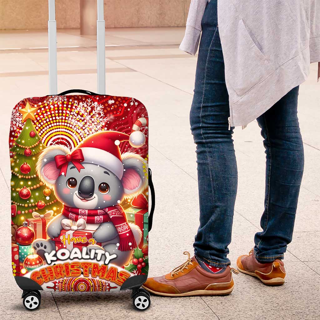 Koality Christmas Luggage Cover Cute Aussie Koala Holiday - Wonder Print Shop