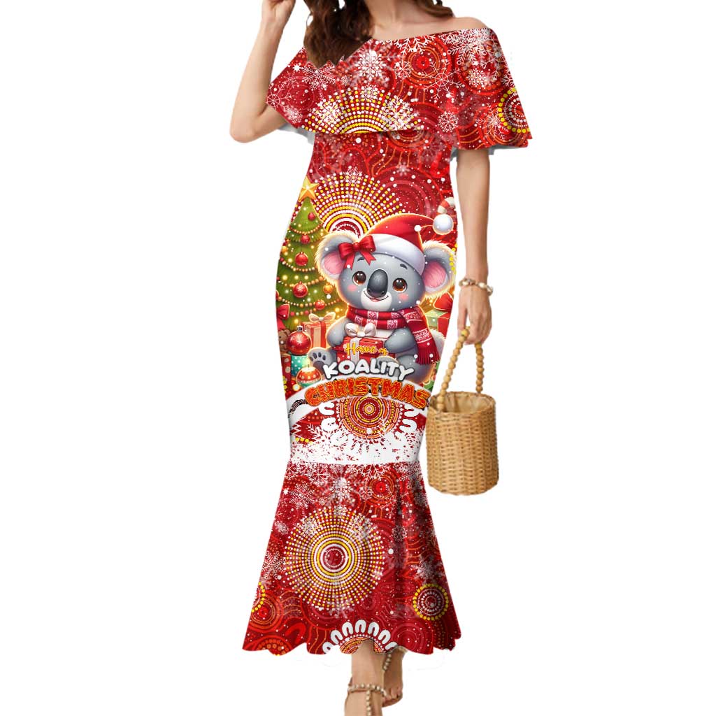 Koality Christmas Mermaid Dress Cute Aussie Koala Holiday - Wonder Print Shop