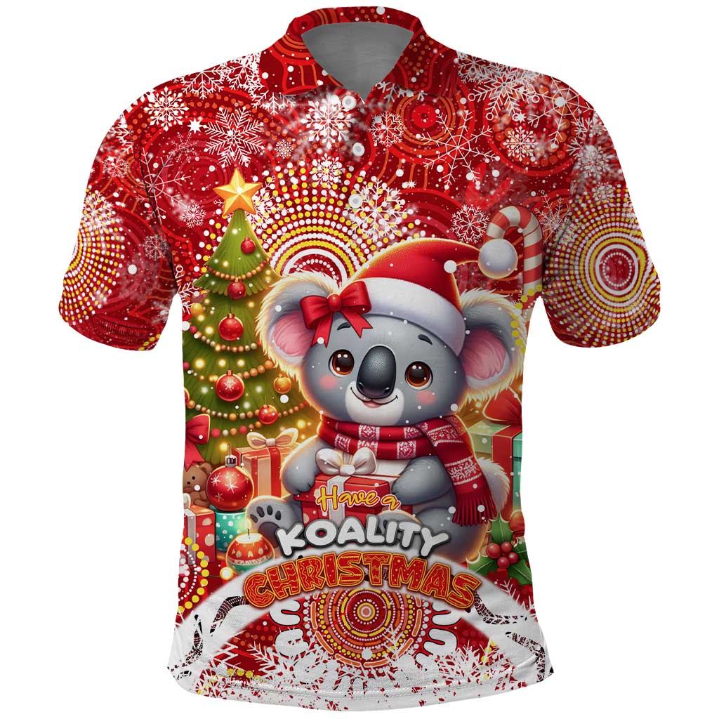 Koality Christmas Polo Shirt Cute Aussie Koala Holiday - Wonder Print Shop