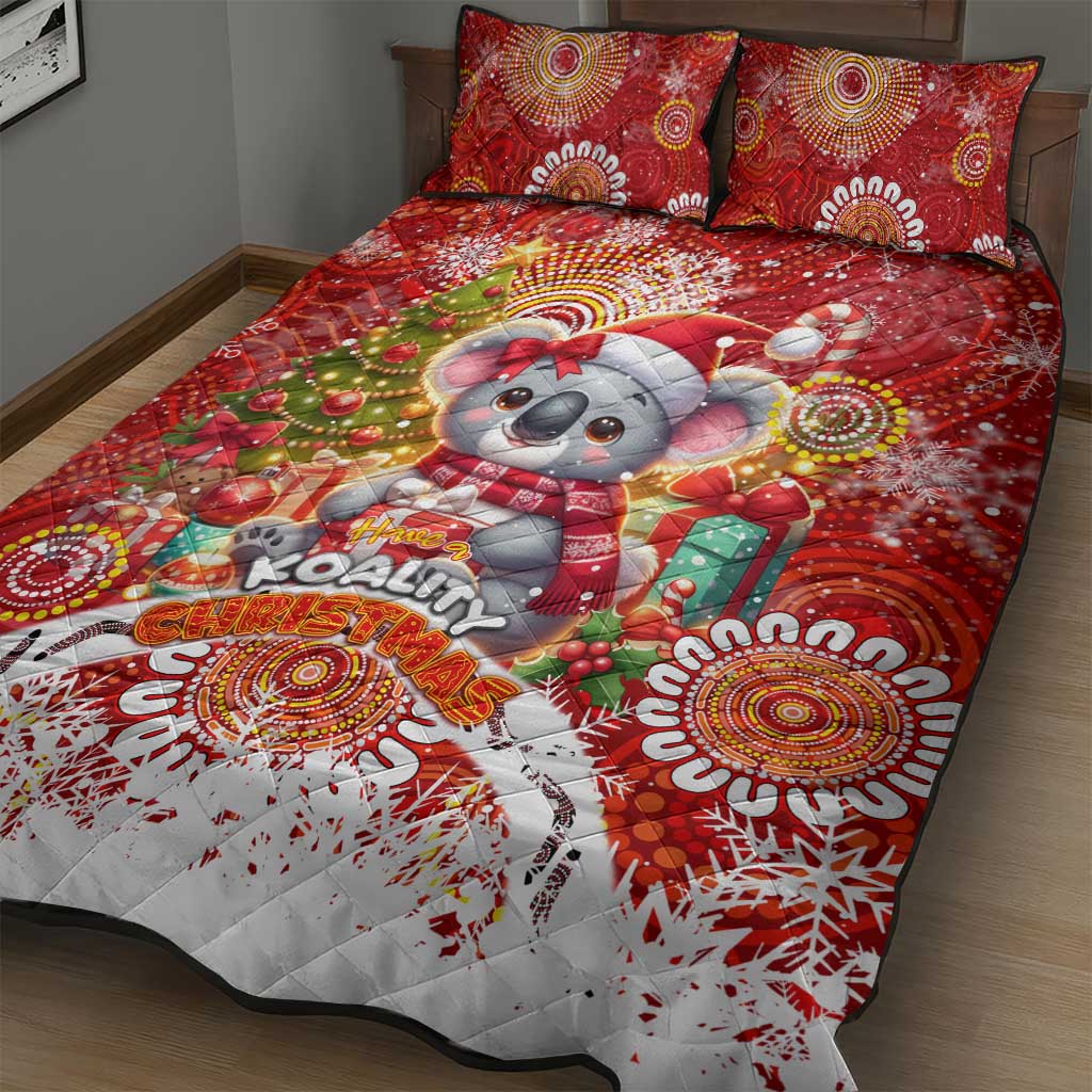 Koality Christmas Quilt Bed Set Cute Aussie Koala Holiday - Wonder Print Shop