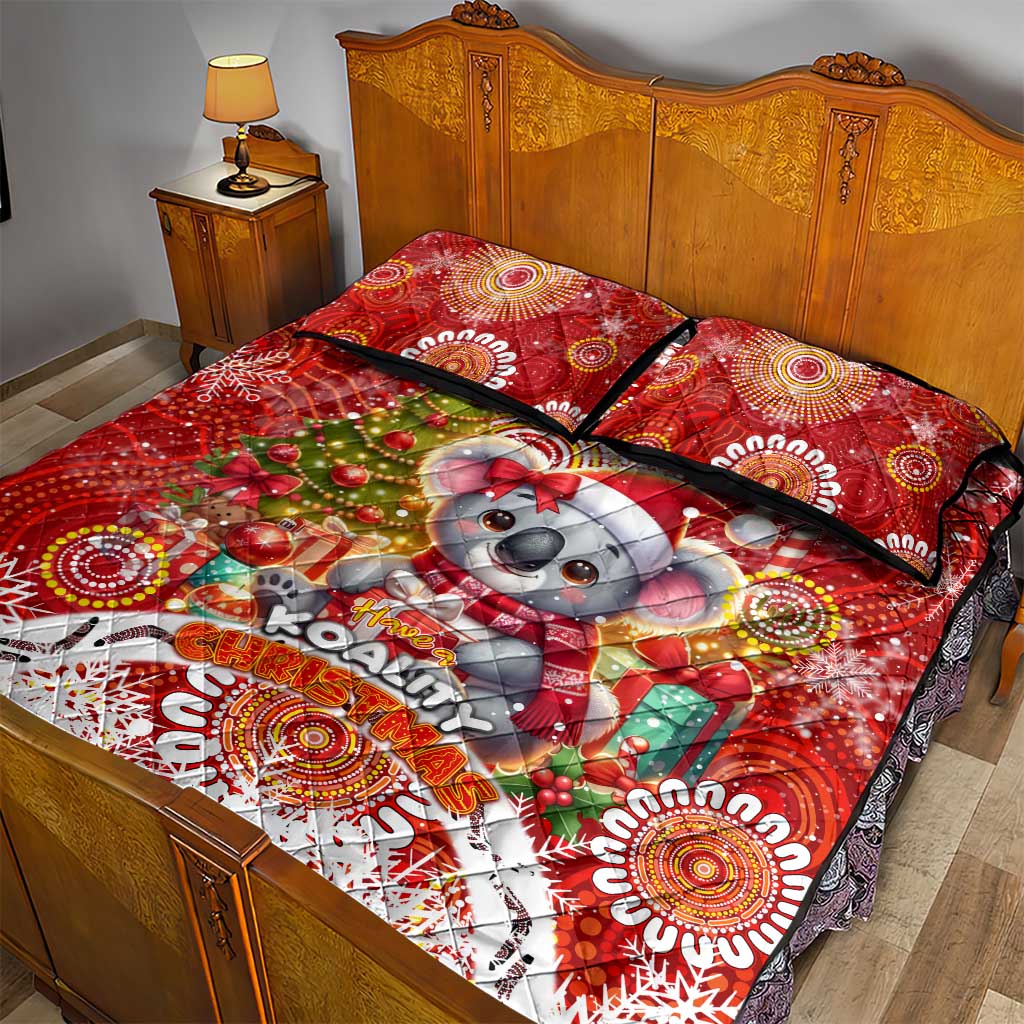 Koality Christmas Quilt Bed Set Cute Aussie Koala Holiday - Wonder Print Shop