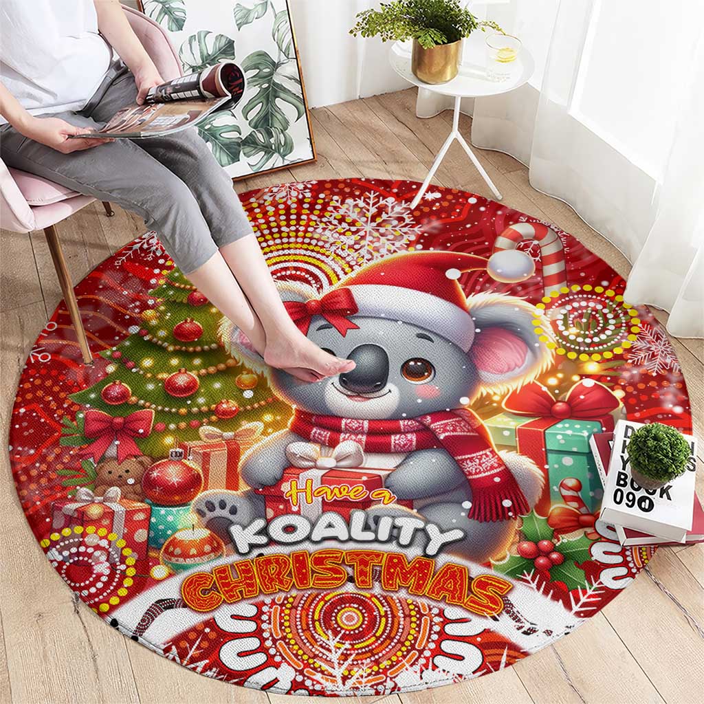 Koality Christmas Round Carpet Cute Aussie Koala Holiday - Wonder Print Shop
