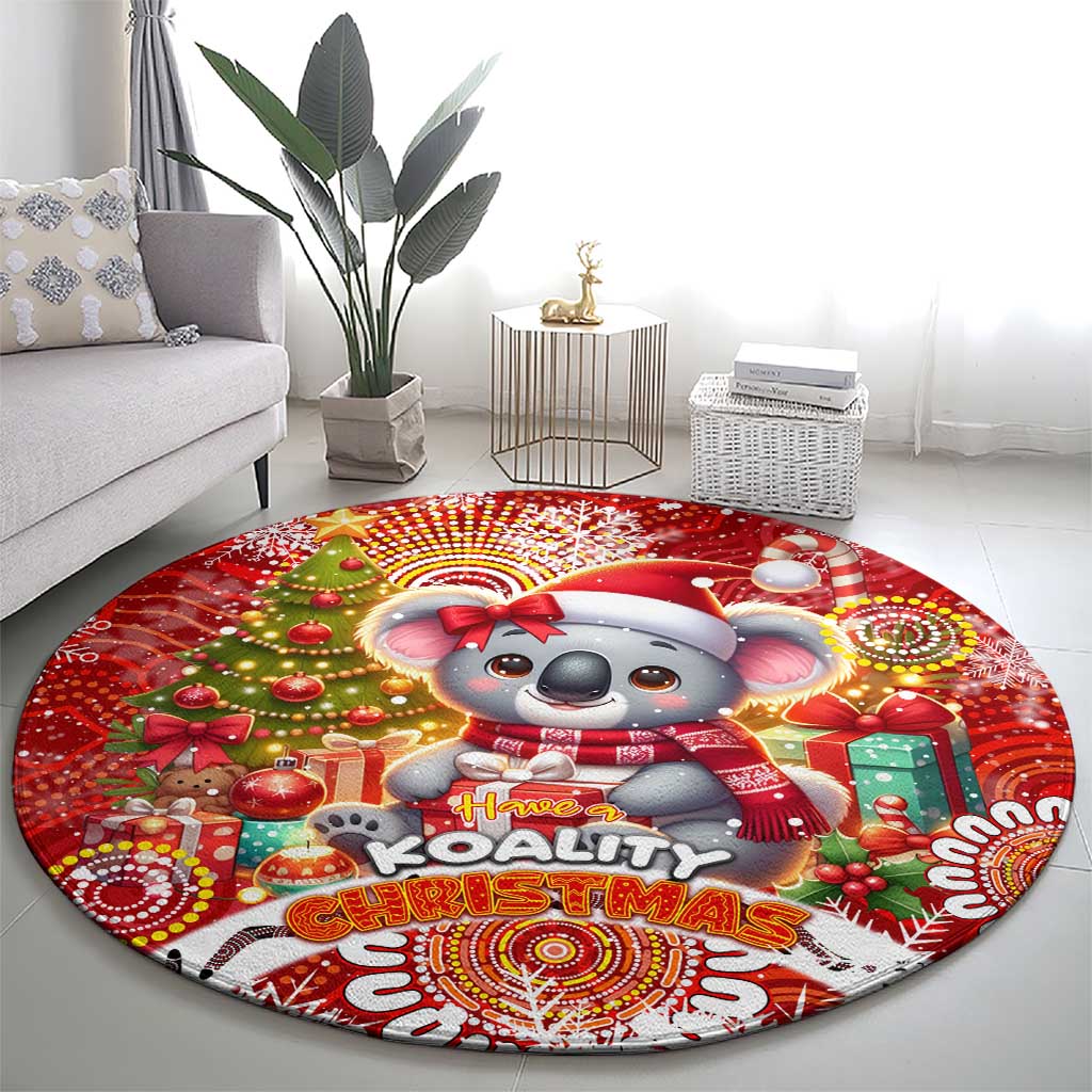 Koality Christmas Round Carpet Cute Aussie Koala Holiday - Wonder Print Shop