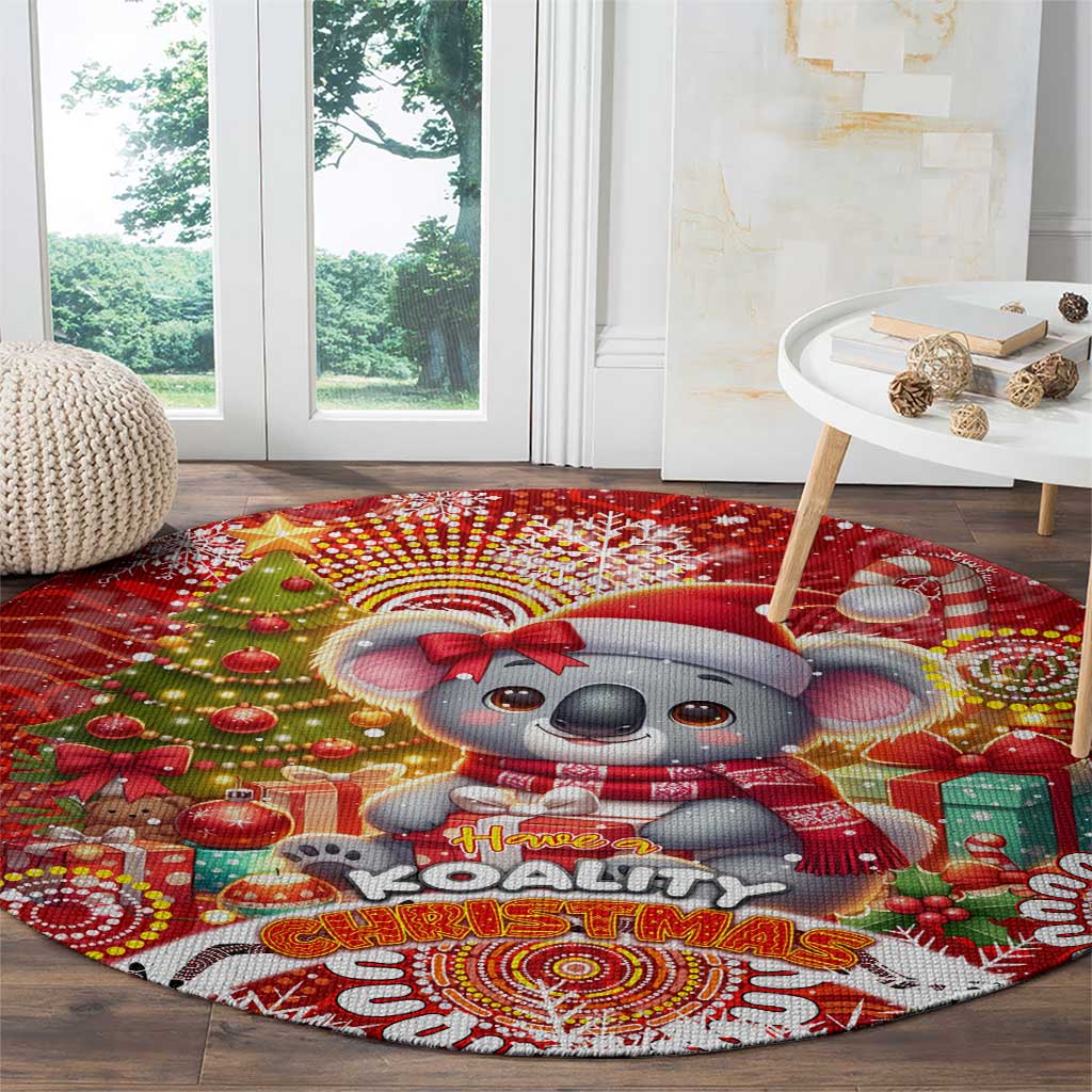 Koality Christmas Round Carpet Cute Aussie Koala Holiday - Wonder Print Shop