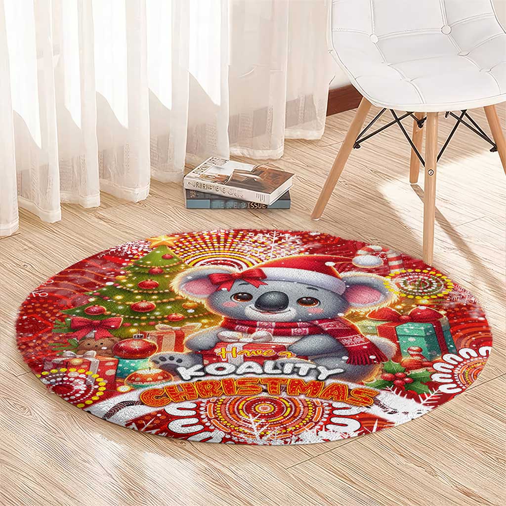 Koality Christmas Round Carpet Cute Aussie Koala Holiday - Wonder Print Shop