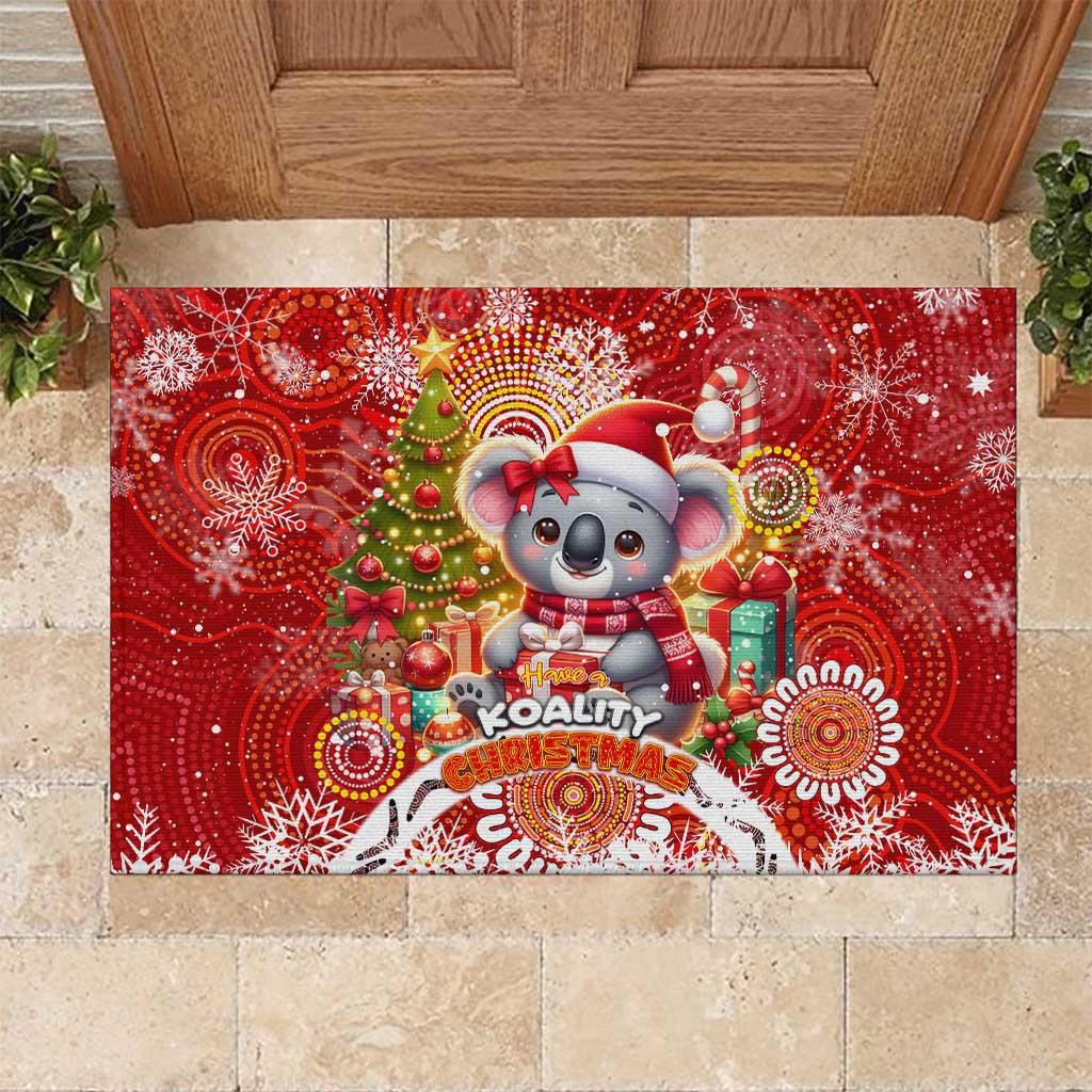 Koality Christmas Rubber Doormat Cute Aussie Koala Holiday - Wonder Print Shop