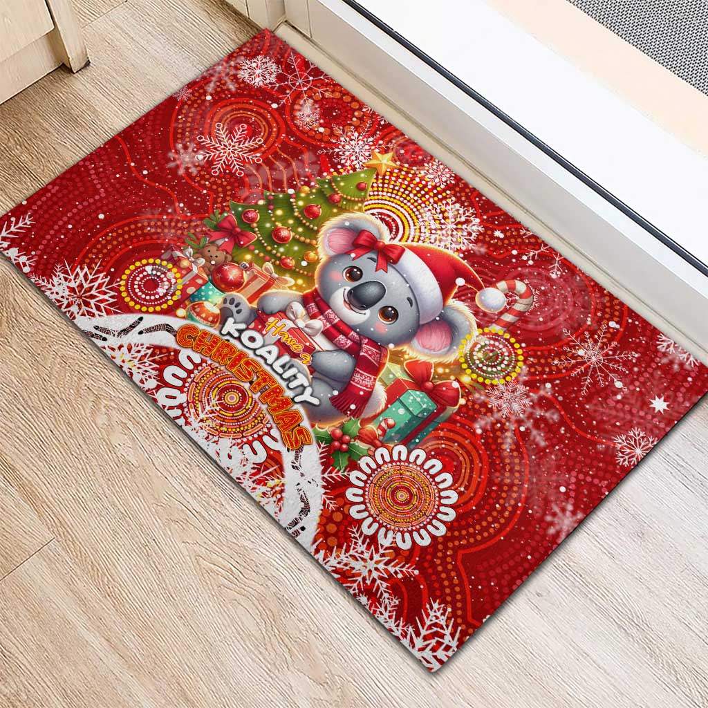 Koality Christmas Rubber Doormat Cute Aussie Koala Holiday - Wonder Print Shop