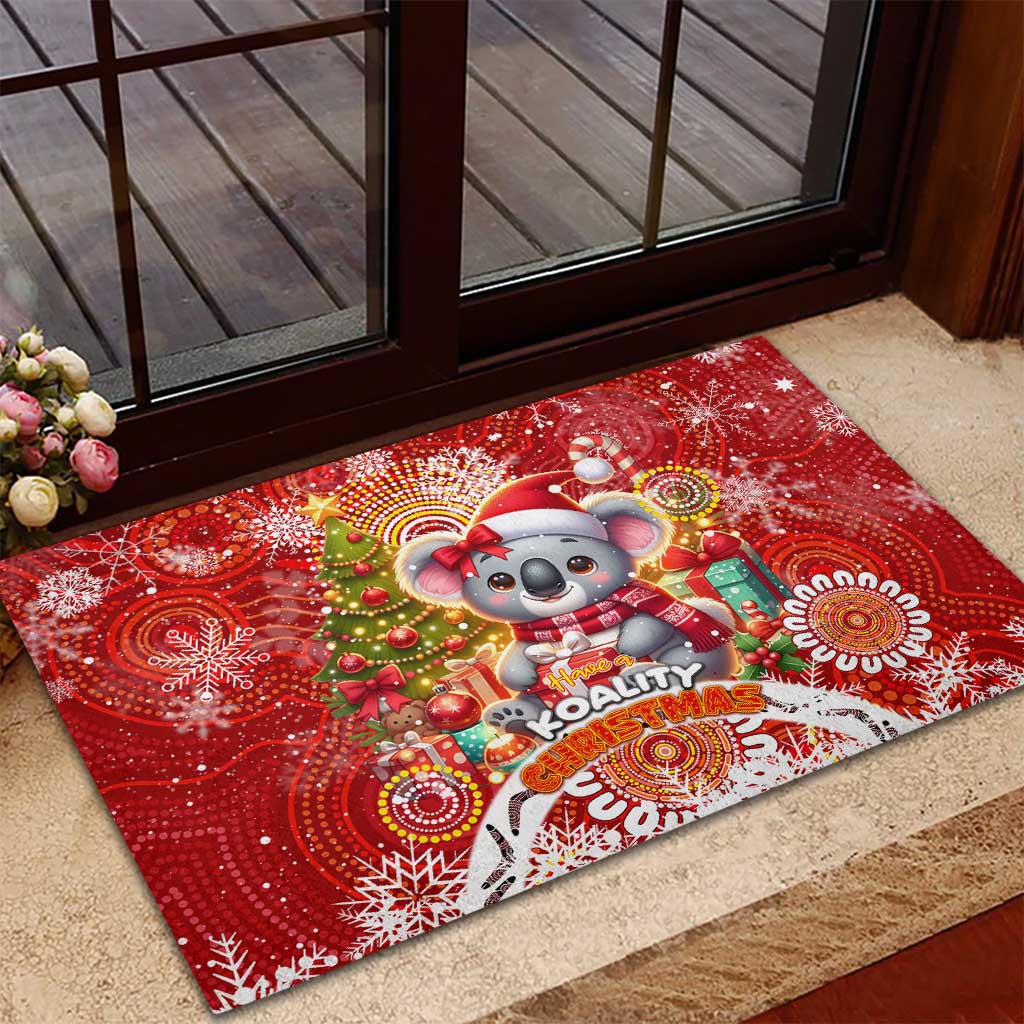 Koality Christmas Rubber Doormat Cute Aussie Koala Holiday - Wonder Print Shop