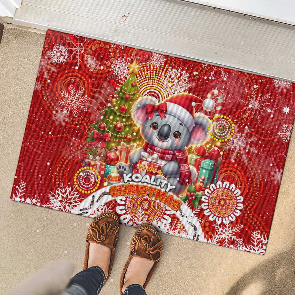 Koality Christmas Rubber Doormat Cute Aussie Koala Holiday - Wonder Print Shop