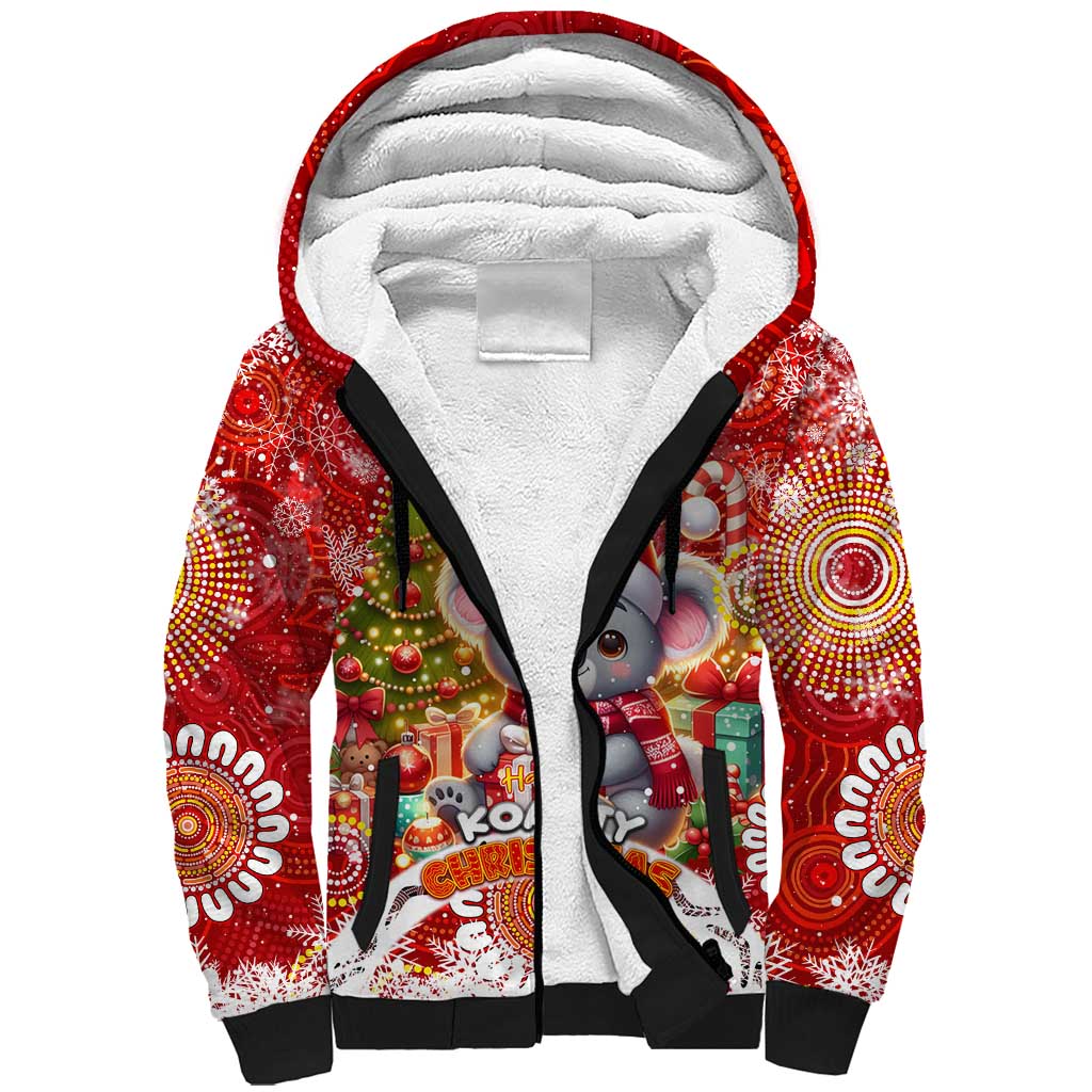 Koality Christmas Sherpa Hoodie Cute Aussie Koala Holiday - Wonder Print Shop