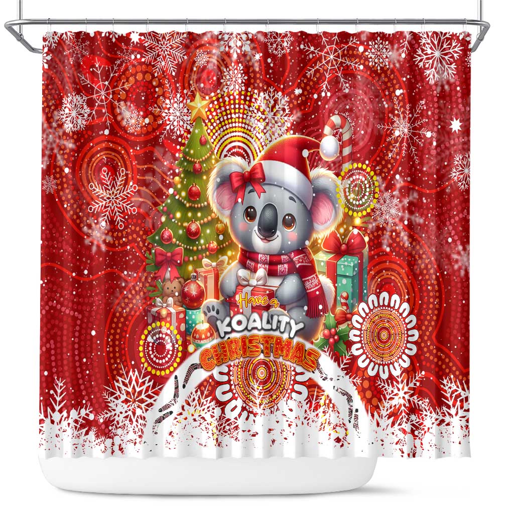 Koality Christmas Shower Curtain Cute Aussie Koala Holiday - Wonder Print Shop
