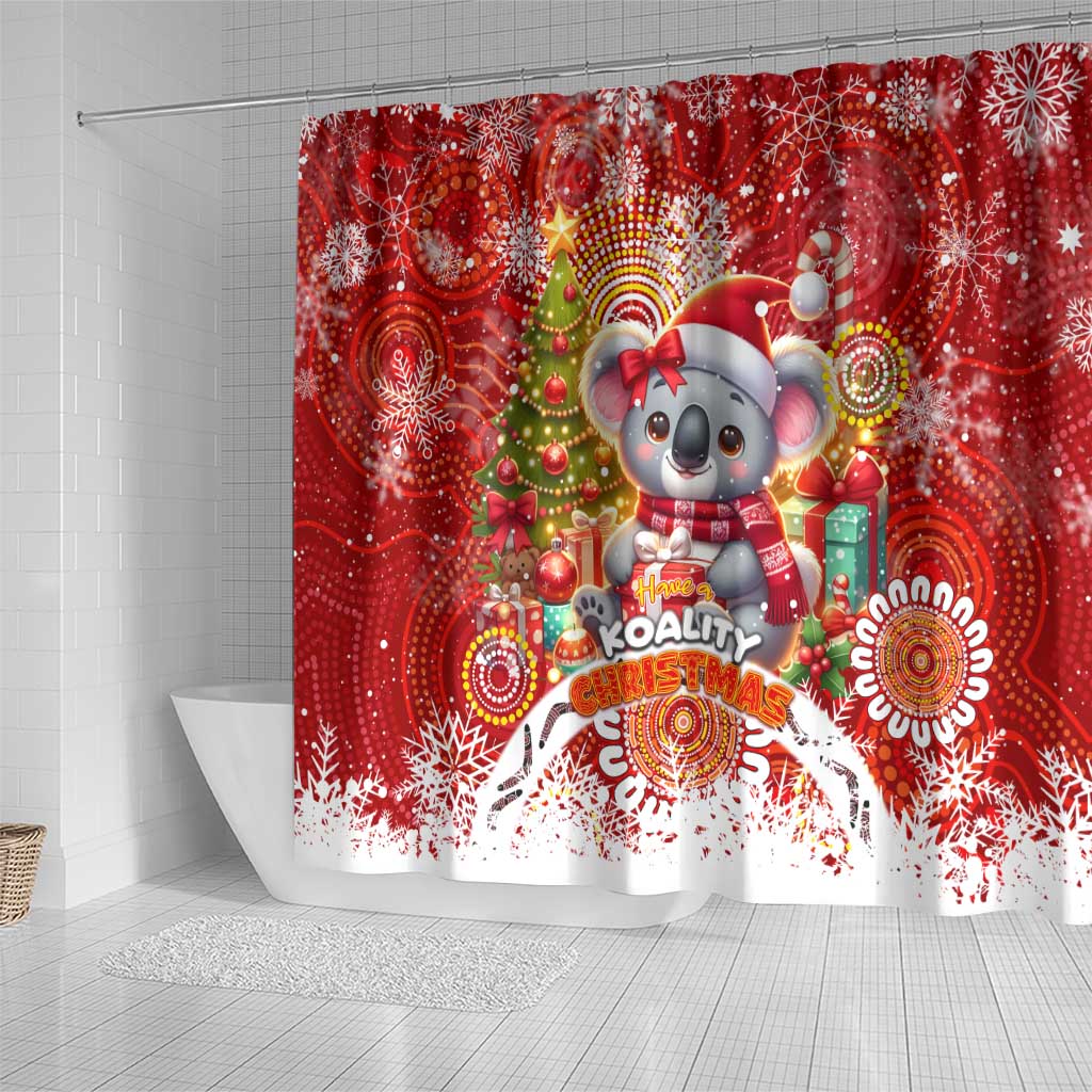 Koality Christmas Shower Curtain Cute Aussie Koala Holiday - Wonder Print Shop