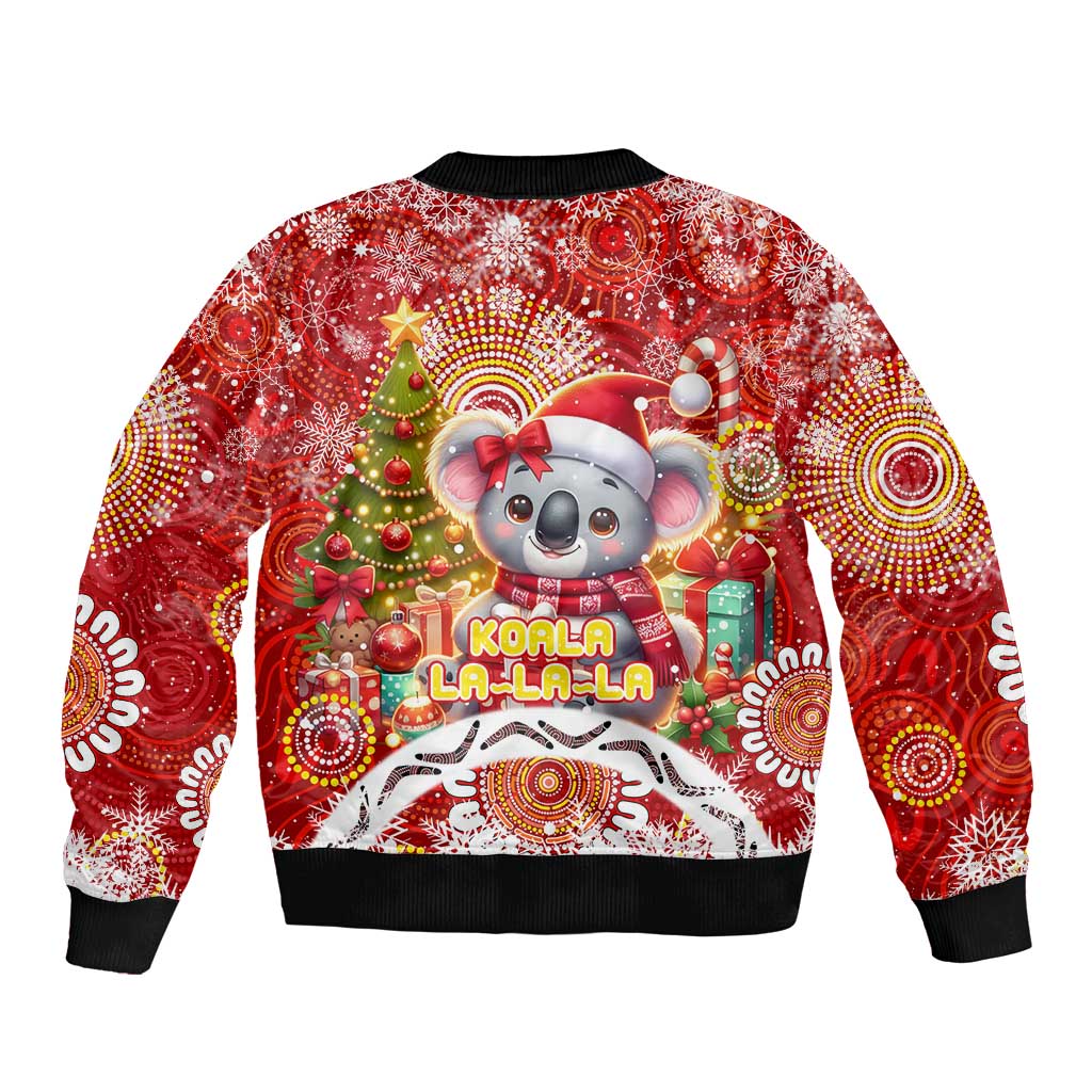 Koality Christmas Sleeve Zip Bomber Jacket Cute Aussie Koala Holiday - Wonder Print Shop