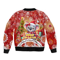 Koality Christmas Sleeve Zip Bomber Jacket Cute Aussie Koala Holiday - Wonder Print Shop