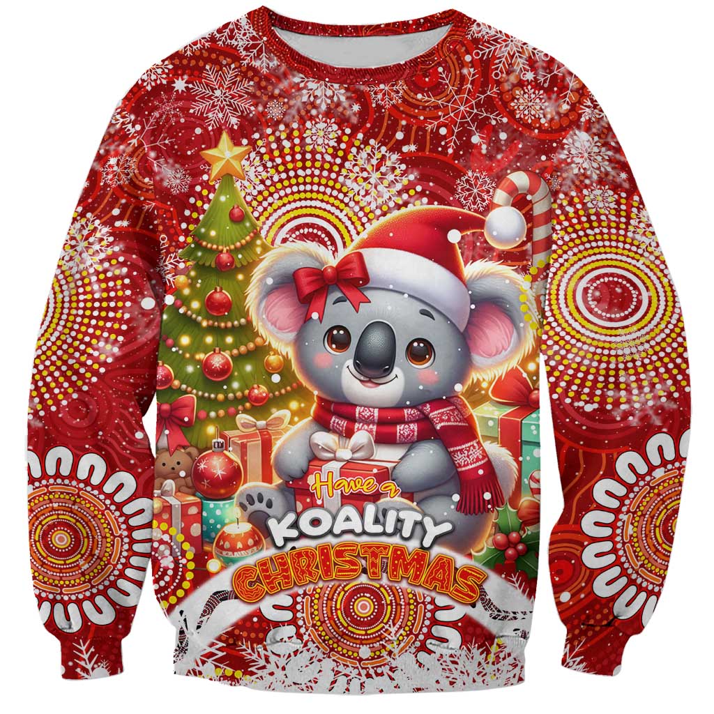 Koality Christmas Sweatshirt Cute Aussie Koala Holiday - Wonder Print Shop