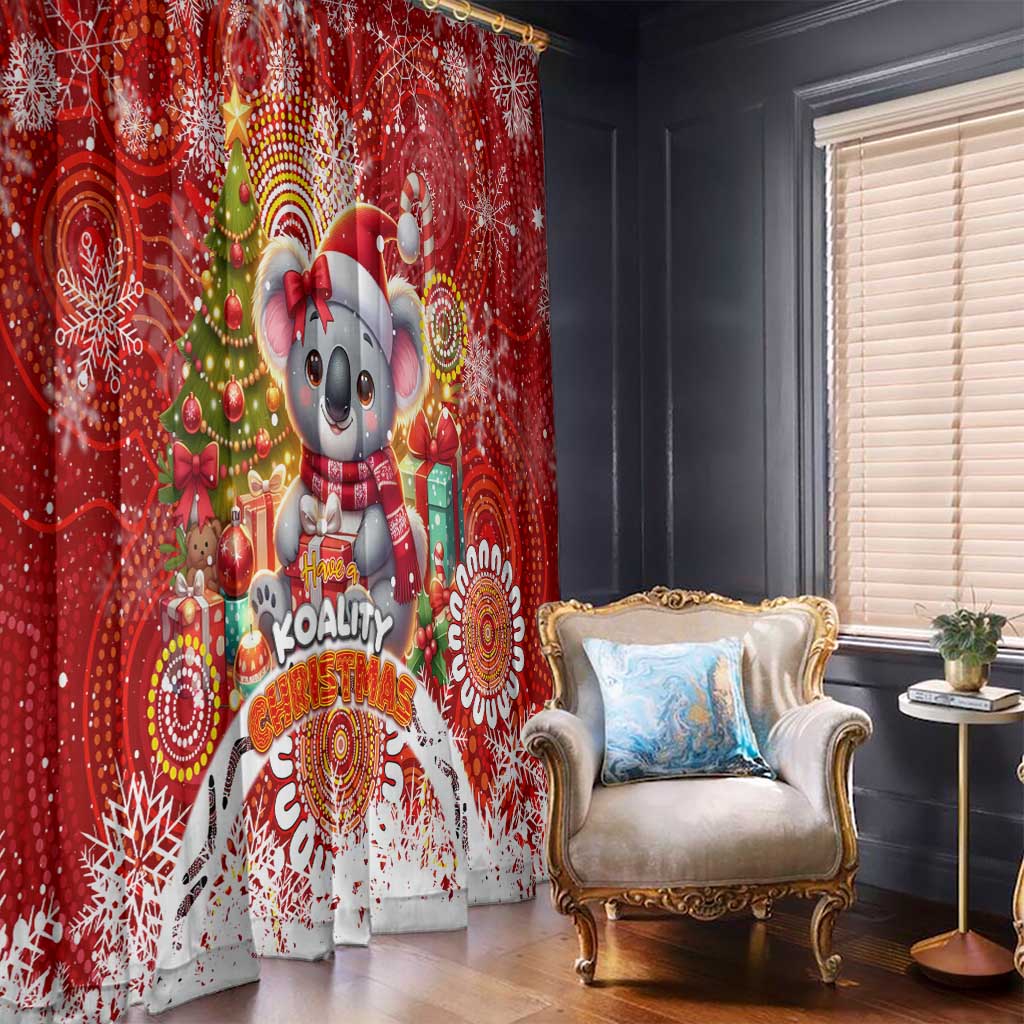 Koality Christmas Window Curtain Cute Aussie Koala Holiday - Wonder Print Shop