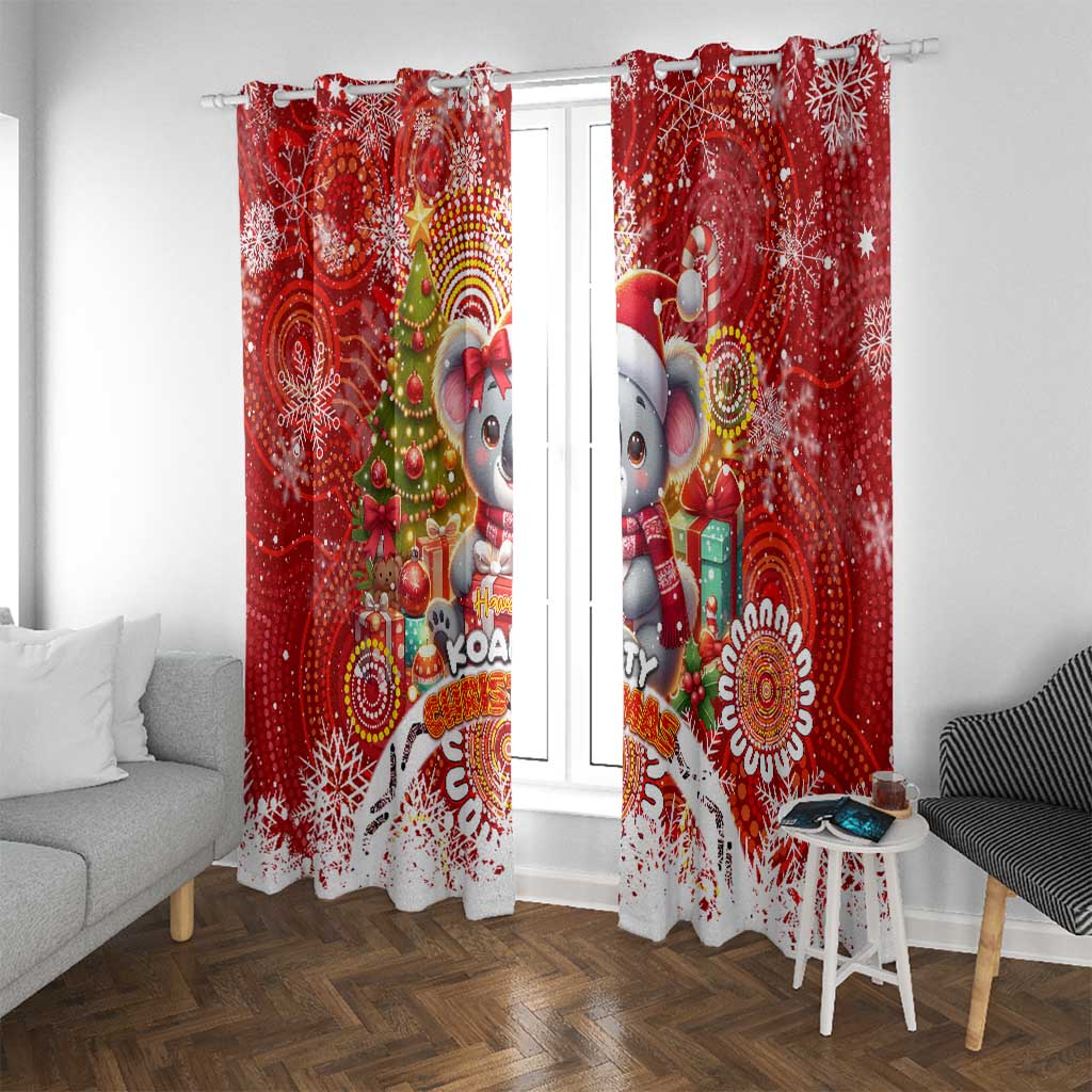 Koality Christmas Window Curtain Cute Aussie Koala Holiday - Wonder Print Shop